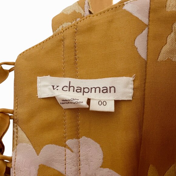 V. Chapman The Kimmy Dress Size 00 Gold Baroque Floral Corset Mini - Picture 8 of 11
